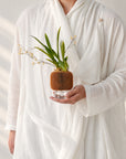 PEBBLE SELF-WATERING & AIR PRUNING PLANTER - WOOD BROWN - VerdiPot
