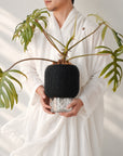 PEBBLE SELF-WATERING & AIR PRUNING PLANTER - BLACK - VerdiPot